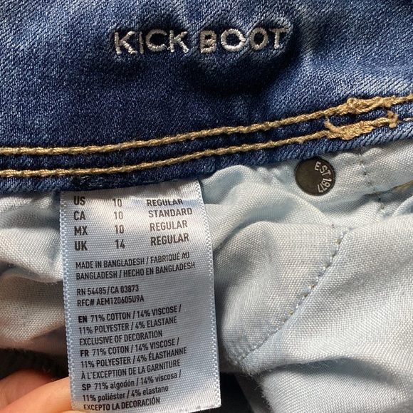 Y2K American Eagle Kick Boot Low Rise Bootcut Flare Jeans size 10 - Picture 5 of 9